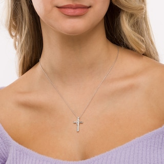 Diamond Accent Infinity Cross Pendant in Sterling Silver|Peoples Jewellers