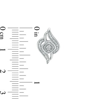 0.04 CT. T.W. Diamond Flame Stud Earrings in Sterling Silver|Peoples Jewellers