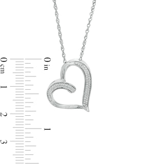 0.149 CT. T.W. Diamond Heart Pendant in Sterling Silver|Peoples Jewellers