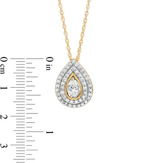 0.58 CT. T.W. Diamond Double Row Teardrop Pendant in 10K Gold|Peoples Jewellers