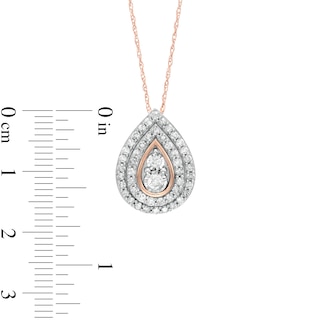 0.58 CT. T.W. Diamond Double Row Teardrop Pendant in 10K Rose Gold|Peoples Jewellers