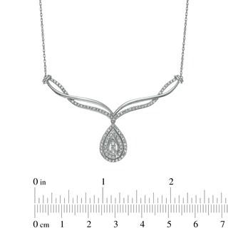 0.58 CT. T.W. Diamond Teardrop Necklace in 10K White Gold|Peoples Jewellers