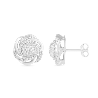 0.45 CT. T.W. Composite Diamond Love Knot Stud Earrings in 10K Gold|Peoples Jewellers
