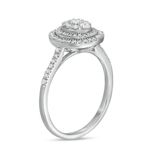 0.45 CT. T.W. Composite Oval Diamond Double Frame Ring in 10K Gold|Peoples Jewellers