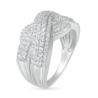 0.95 CT. T.W. Diamond Twist Shank Crossover Ring in 10K Gold|Peoples Jewellers