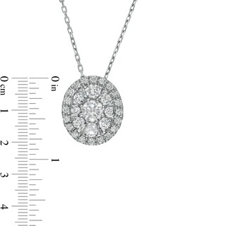 0.50 CT. T.W. Composite Oval Diamond Frame Pendant in 10K White Gold|Peoples Jewellers