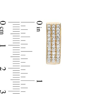 0.95 CT. T.W. Diamond Triple Row Hoop Earrings in 10K Gold|Peoples Jewellers