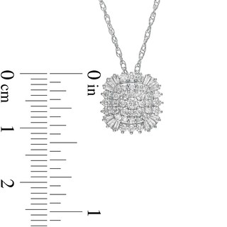 0.50 CT. T.W. Composite Cushion-Shaped Diamond Frame Pendant in 10K White Gold|Peoples Jewellers