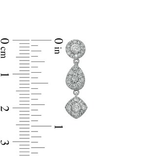 1.00 CT. T.W. Composite Multi-Shape Diamond Drop Earrings in Sterling Silver|Peoples Jewellers
