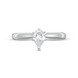 0.40 CT. Certified Canadian Pear-Shaped Diamond Solitaire Engagement Ring in 14K White Gold (I/I1)|Peoples Jewellers
