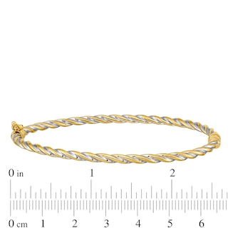 3.0mm Twist Bangle in 14K Two-Tone Gold|Peoples Jewellers