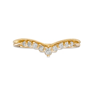 0.145 CT. T.W. Diamond Vintage-Style Contour Anniversary Band in 10K Gold|Peoples Jewellers