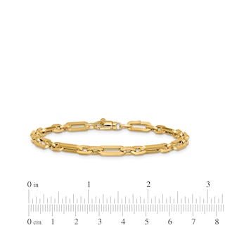 5.0mm Paper Clip and Oval Link Chain Bracelet in Hollow 14K Gold - 7.5"|Peoples Jewellers