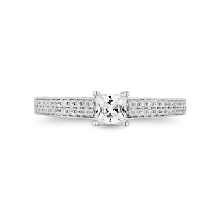 Enchanted Disney Ariel 0.95 CT. T.W. Princess-Cut Diamond Double Row Engagement Ring in 14K Two-Tone Gold|Peoples Jewellers
