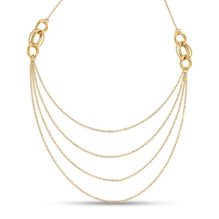 Interlocking Layered Circles Multi-Strand Necklace in 14K Gold|Peoples Jewellers