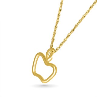 Apple Outline Pendant in 10K Gold|Peoples Jewellers