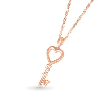 Heart-Top Key Pendant in 10K Rose Gold|Peoples Jewellers