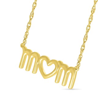 Lowercase "mom" with Heart Necklace in 10K Gold - 17.25"|Peoples Jewellers