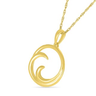 Rolling Wave Open Circle Pendant in 10K Gold|Peoples Jewellers