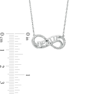 Diamond Accent "BESTIE" Infinity Loop Necklace in Sterling Silver|Peoples Jewellers