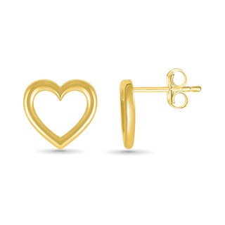 Heart Outline Stud Earrings in 10K Gold|Peoples Jewellers