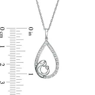 0.086 CT. T.W. Diamond Teardrop Pendant in Sterling Silver|Peoples Jewellers