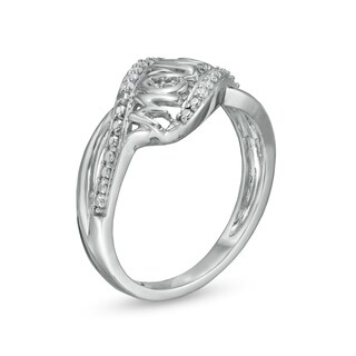0.065 CT. T.W. Diamond "mama" Wave Ring in Sterling Silver|Peoples Jewellers
