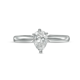 CT. Certified Pear-Shaped Diamond Solitaire Engagement Ring in 14K White Gold (I/I1)|Peoples Jewellers