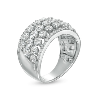 White Lab-Created Sapphire Multi-Row Ring in Sterling Silver|Peoples Jewellers