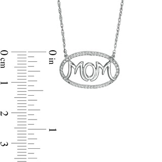 0.067 CT. T.W. Diamond "MOM" Oval Outline Necklace in Sterling Silver|Peoples Jewellers