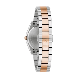 Ladies' Bulova Surveyor Diamond Accent Two-Tone Watch with Mother-of-Pearl Dial (Model: 98P207)|Peoples Jewellers