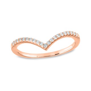 0.15 CT. T.W. Diamond Chevron Band in 14K Rose Gold|Peoples Jewellers