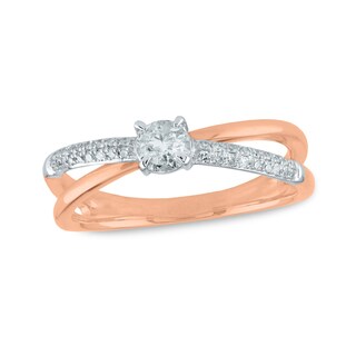 0.25 CT. T.W. Diamond Crossover Ring in 10K Rose Gold|Peoples Jewellers