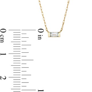 Baguette Aquamarine Solitaire Necklace in 10K Gold|Peoples Jewellers