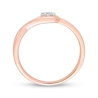 0.07 CT. T.W. Composite Diamond Loop Promise Ring in Sterling Silver with Rose Rhodium|Peoples Jewellers
