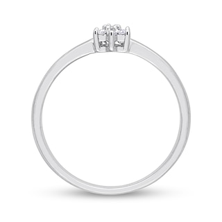 0.07 CT. T.W. Diamond Trio Station Ring in Sterling Silver|Peoples Jewellers