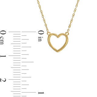 Puff Heart Outline Necklace in 10K Gold|Peoples Jewellers