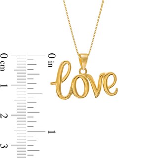 Cursive "love" Pendant in 14K Gold|Peoples Jewellers