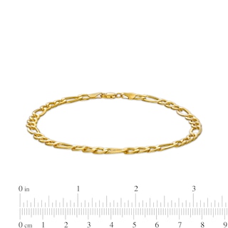 Men's 5.8mm Figaro Chain Bracelet in Hollow 14K Gold - 9"|Peoples Jewellers