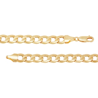 Men's 7.0mm Curb Chain Bracelet in Hollow 14K Gold - 9"|Peoples Jewellers