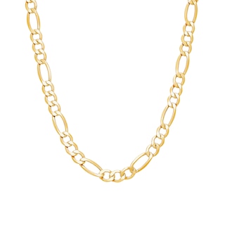 Men's 7.2mm Figaro Chain Necklace in Hollow 14K Gold
