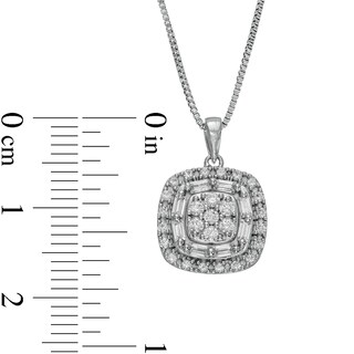 0.50 CT. T.W. Composite Cushion-Shaped Diamond Pendant in 10K White Gold|Peoples Jewellers