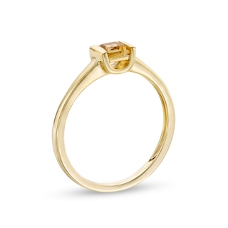 4.0mm Princess-Cut Citrine Solitaire Channel-Set Ring in 10K Gold|Peoples Jewellers