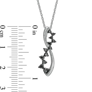 0.25 CT. T.W. Black Enhanced Diamond Scatter Twist Pendant in Sterling Silver|Peoples Jewellers