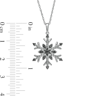 0.10 CT. T.W. Black Enhanced Diamond Snowflake Pendant in Sterling Silver|Peoples Jewellers
