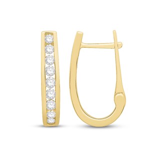 0.95 CT. T.W. Diamond Hoop Earrings in 14K Gold|Peoples Jewellers
