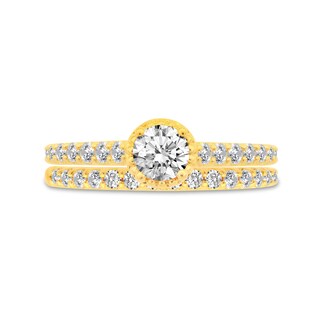 0.95 CT. T.W. Diamond Beaded Frame Bridal Set in 14K Gold|Peoples Jewellers