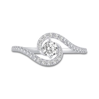 0.46 CT. T.W. Diamond Bypass Engagement Ring in 14K White Gold|Peoples Jewellers
