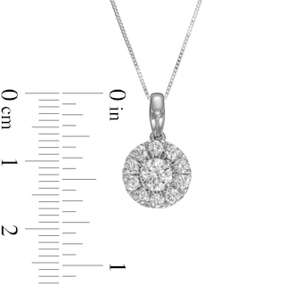 1.00 CT. T.W. Certified Lab-Created Diamond Frame Pendant in 14K White Gold (F/SI2)|Peoples Jewellers