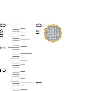 Men's 0.12 CT. T.W. Composite Diamond Double Hexagon Stud Earrings in 10K Gold|Peoples Jewellers